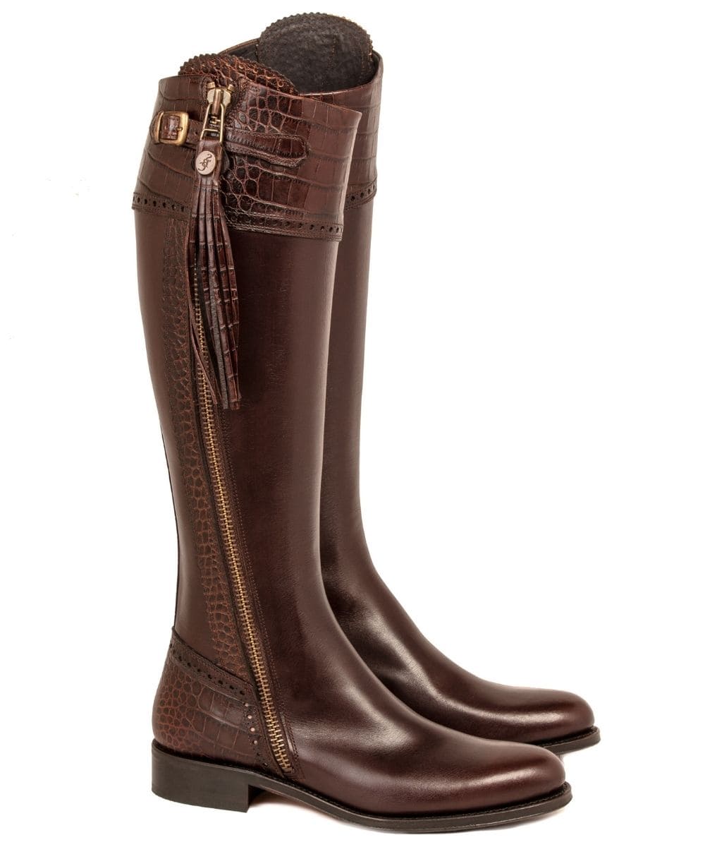 Brown croc boots online