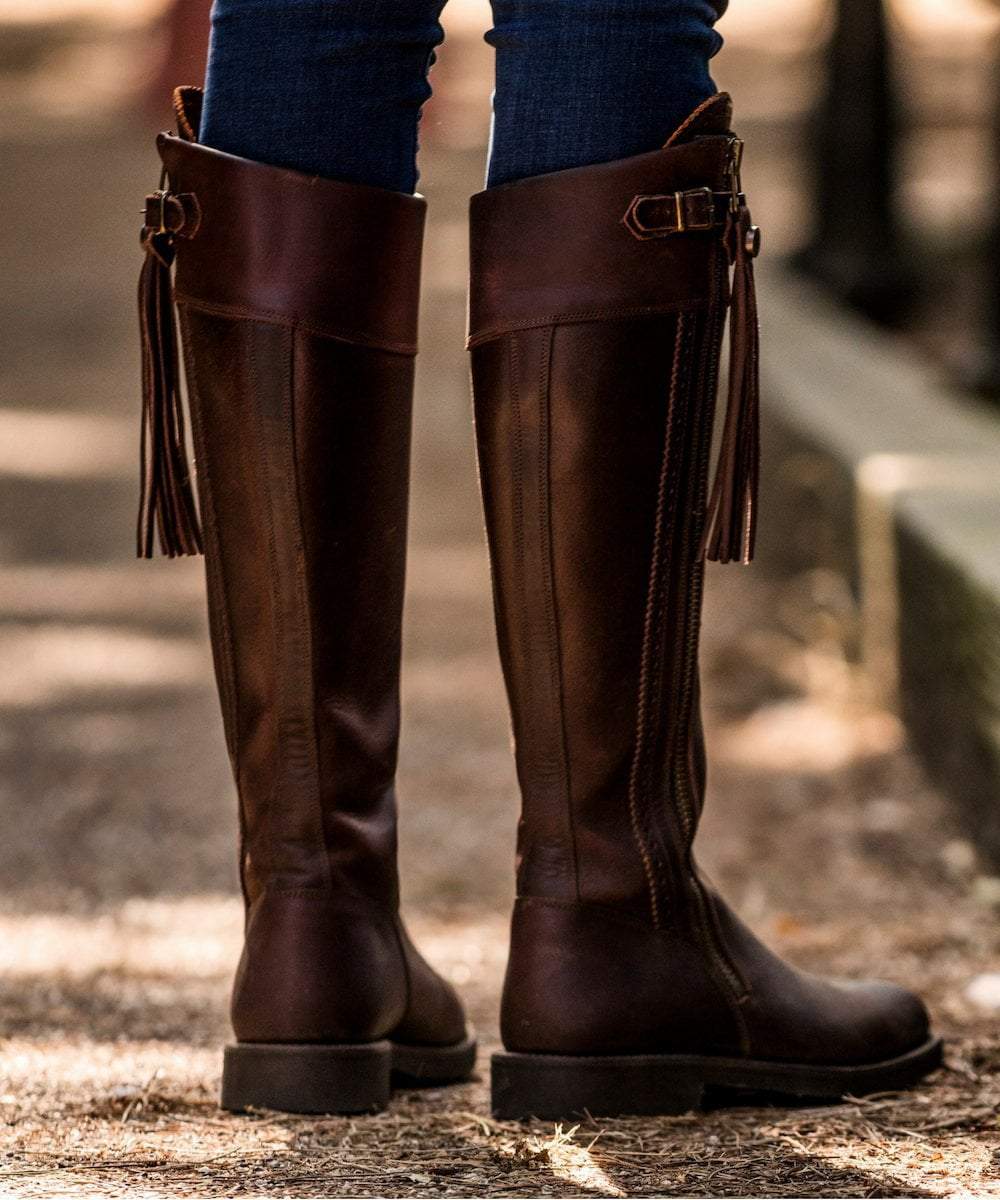 Tall flat sale leather boots